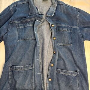 Blue Denim Jacket with Button Closure